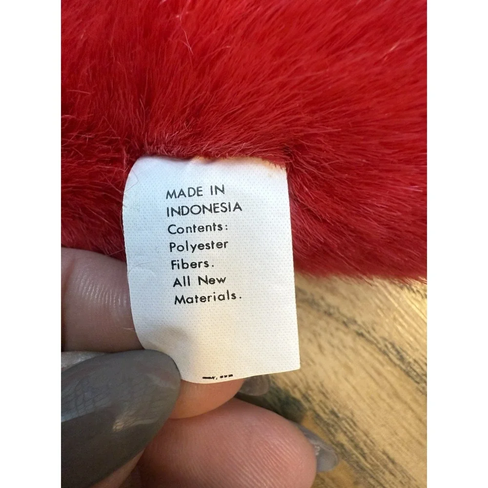 Christmas Holiday Stocking Soft brown‎ and white Plush Puppy dog red white 3D